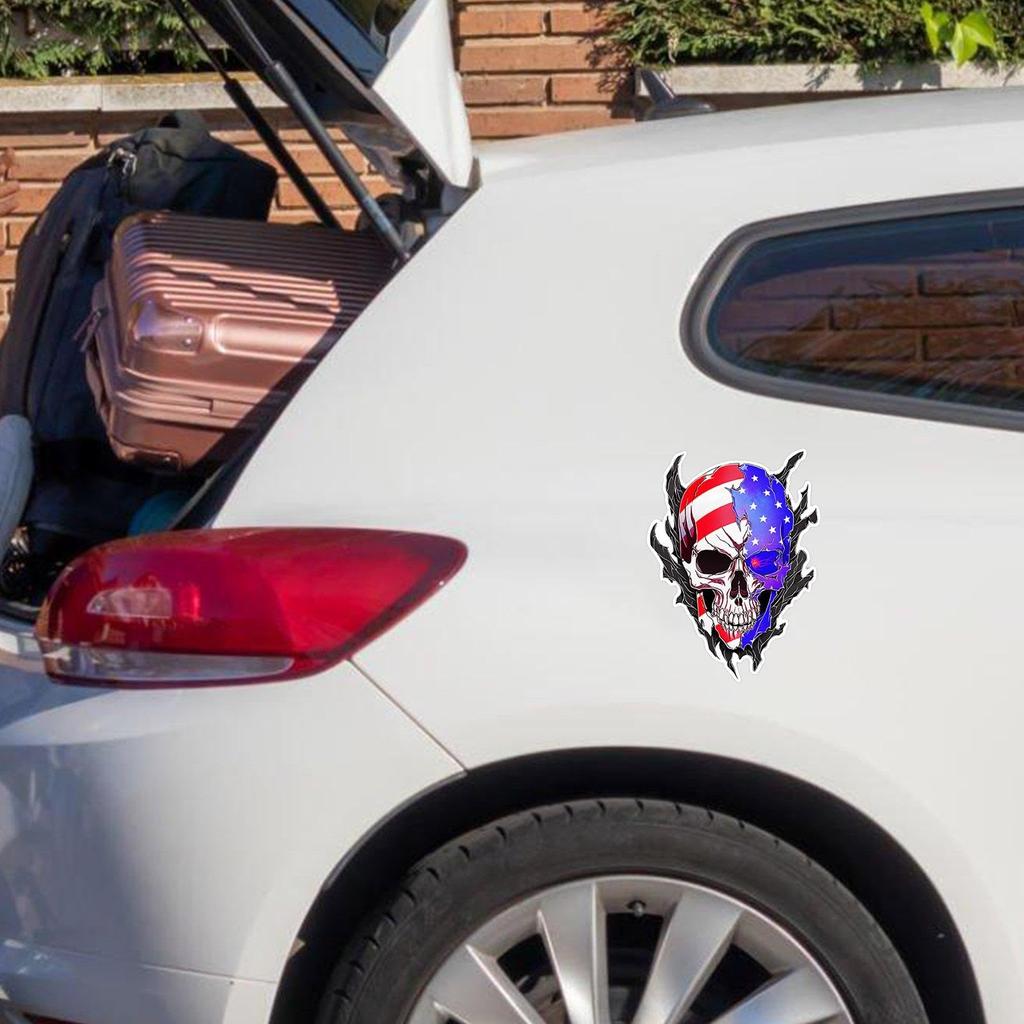 Skull Car Window Sticker, Skeleton Head Sticker | Halloween Skeleton Sticker, Car Creative Sticker