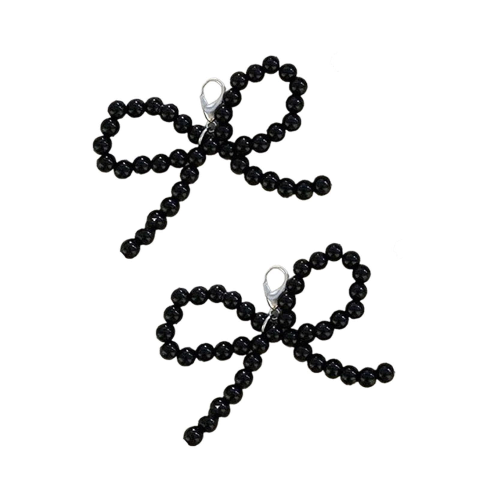 

1 пара милых подвесок для телефона с бантиком, бисерные брелоки, аксессуар для сумки, элегантное украшение для сумки, подвеска для обуви на любой случай 5