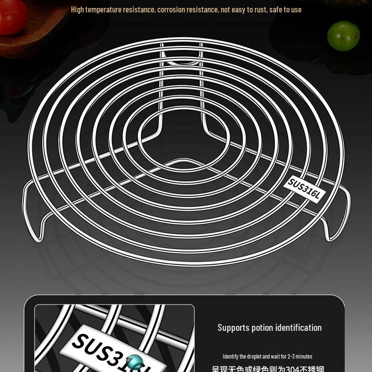 316 Stainless Steel Steamer Rack for Buns and Vegetables - Pressure Cooker Tray & Water Bath Separator