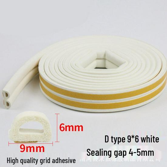 

D-Type Soundproof & Noise-Reducing Self-Adhesive Door & Window Sealing Strip - Wind & Dust Resistant