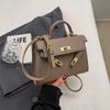 New fashionable solid color cross pattern portable shoulder oblique span trendy women's bag