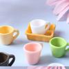 7Pcs 1:12 Dollhouse Miniature Accessories Mini Resin Tea Cup Tray Kitchen Tableware Water Cup Toy Doll House Decoration