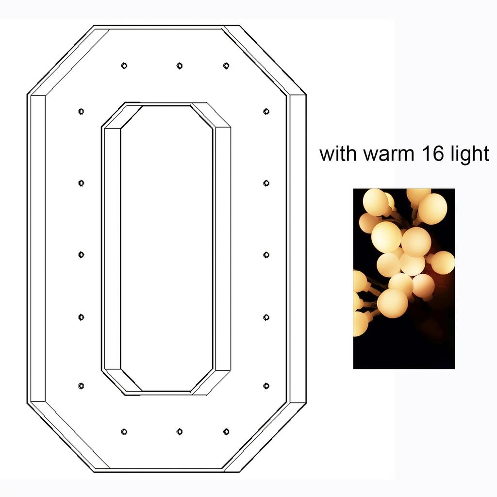 1Pc 73cm/28.7in Light-Up Digital Marquee Balloon Frame for Birthdays,Wedding Anniversaries, Graduation With Lights