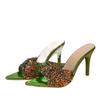Fashion Pointed Colored Slim Heel Sexy Bling Sandals Slippers for Women Summer Party Prom Mules Shoes Gladiator Sandals Zapatos Mujer