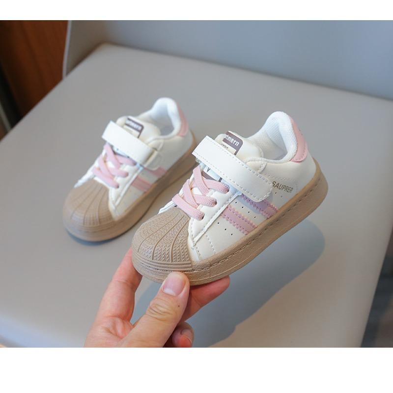 Kids' Sneakers, Minimalist Unisex Baby Soft-Sole Anti-Slip Shell-Toe Shoes, Children's Casual Shoes & White Flats.
