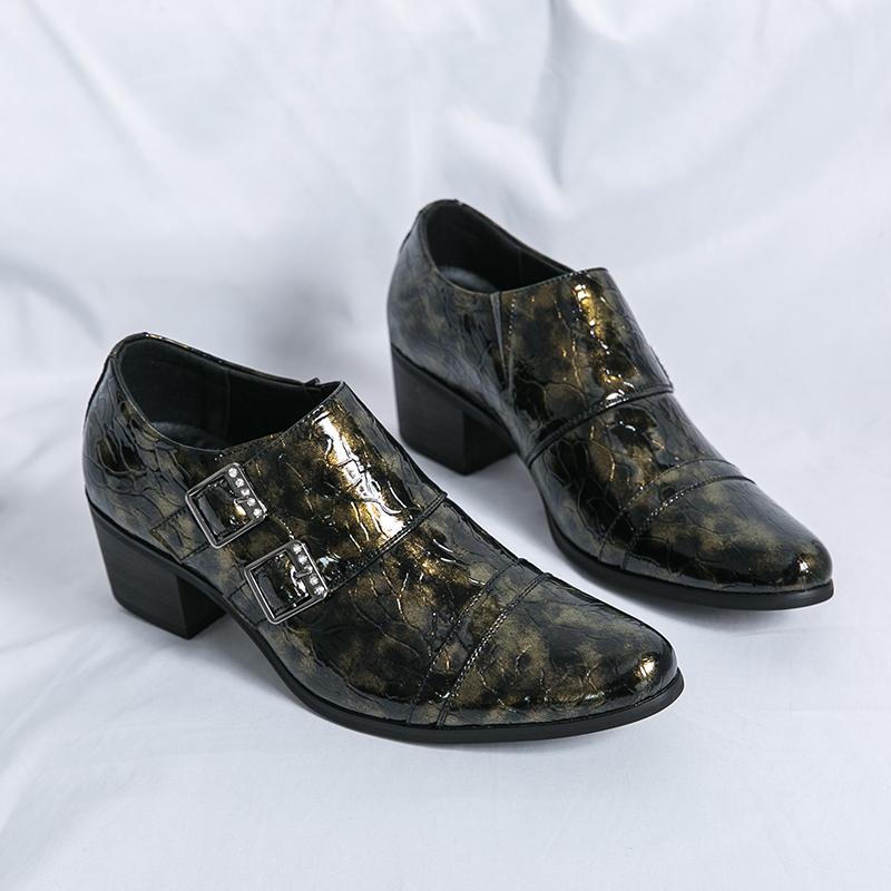 Fashion 2025 New Men's Pointed Toe Loafers Leather Slip-On Dress Shoes for Business Casual Business Shoes Classic Men Shoes for Wedding