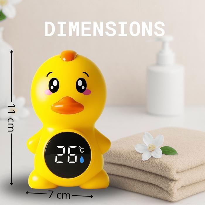Hello Hippo - Thermomètre Bain Bébé Digital – Flottant, Étanche, 3 Couleurs d’Alerte, Écran Tactile, BPA Free (Poussin)