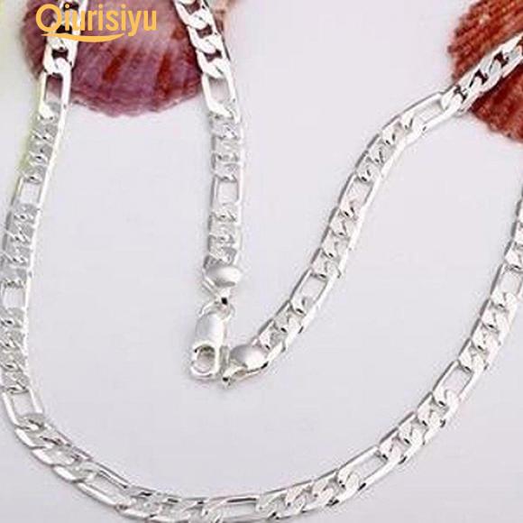 Wholesale 5PCS//Lot Fashion Jewelry 925 Argent Plaqué Chaîne Collier Cadeau 16-30/"
