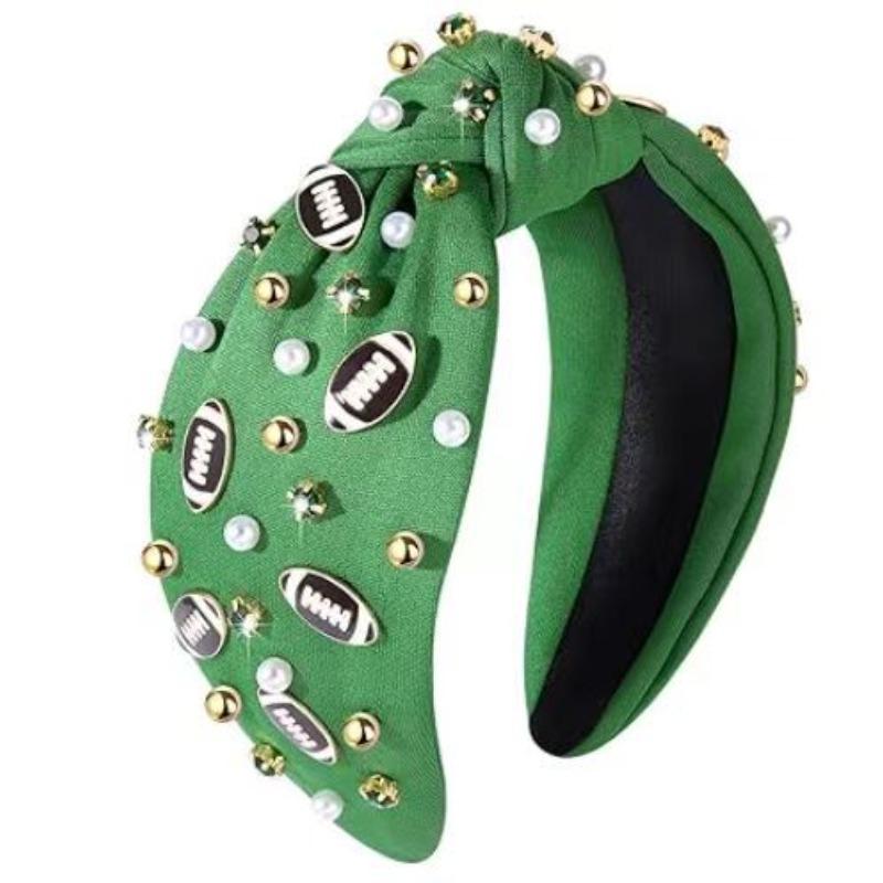 Hairband Football Decoration Headband for Women, Fashionable Fabric Wide-edge Hair Accessory