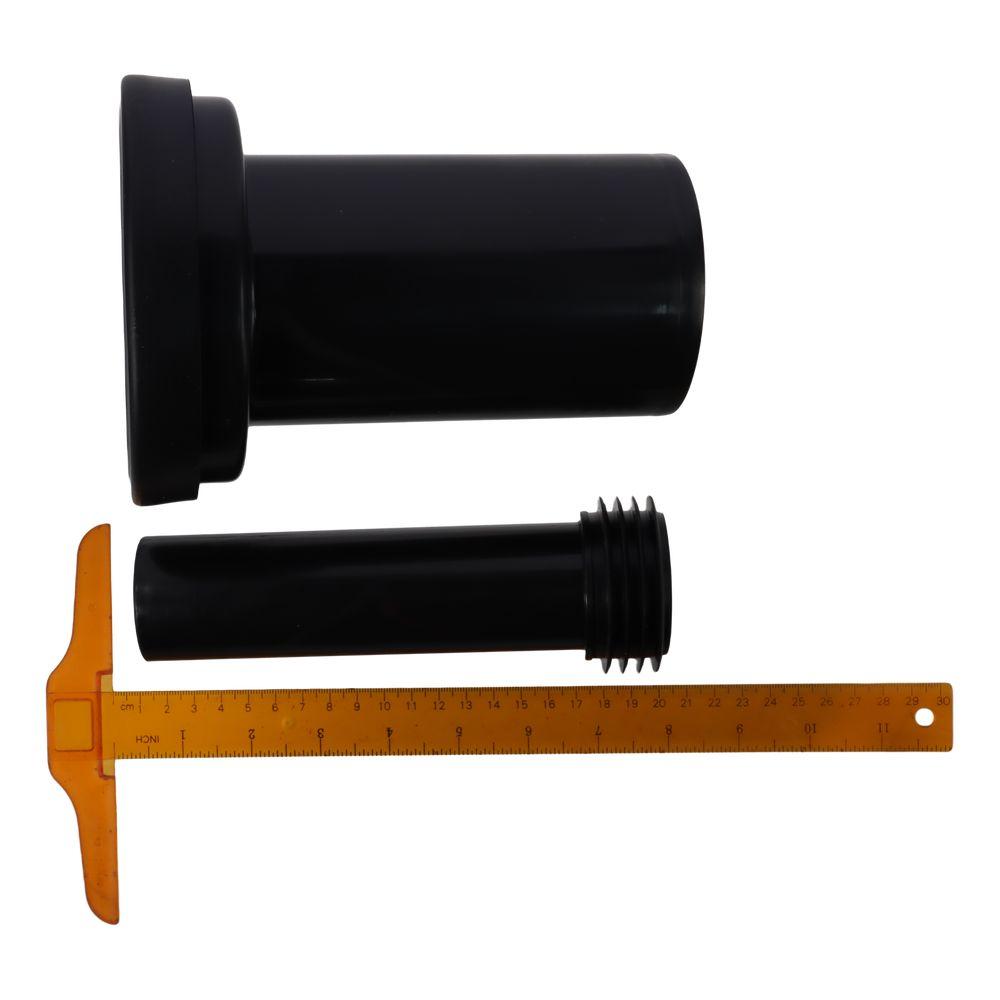 2pcs Black Toilet Parts PP Rear Discharge Toilet Lengthened Flushing Tube Toilet Waste Pipe