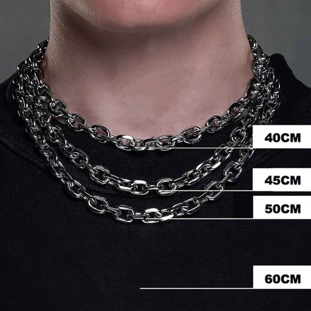 8mm Thickness Cable Necklace Stainless Steel Grunge Jewelry Punk Necklace Alternative Jewelry