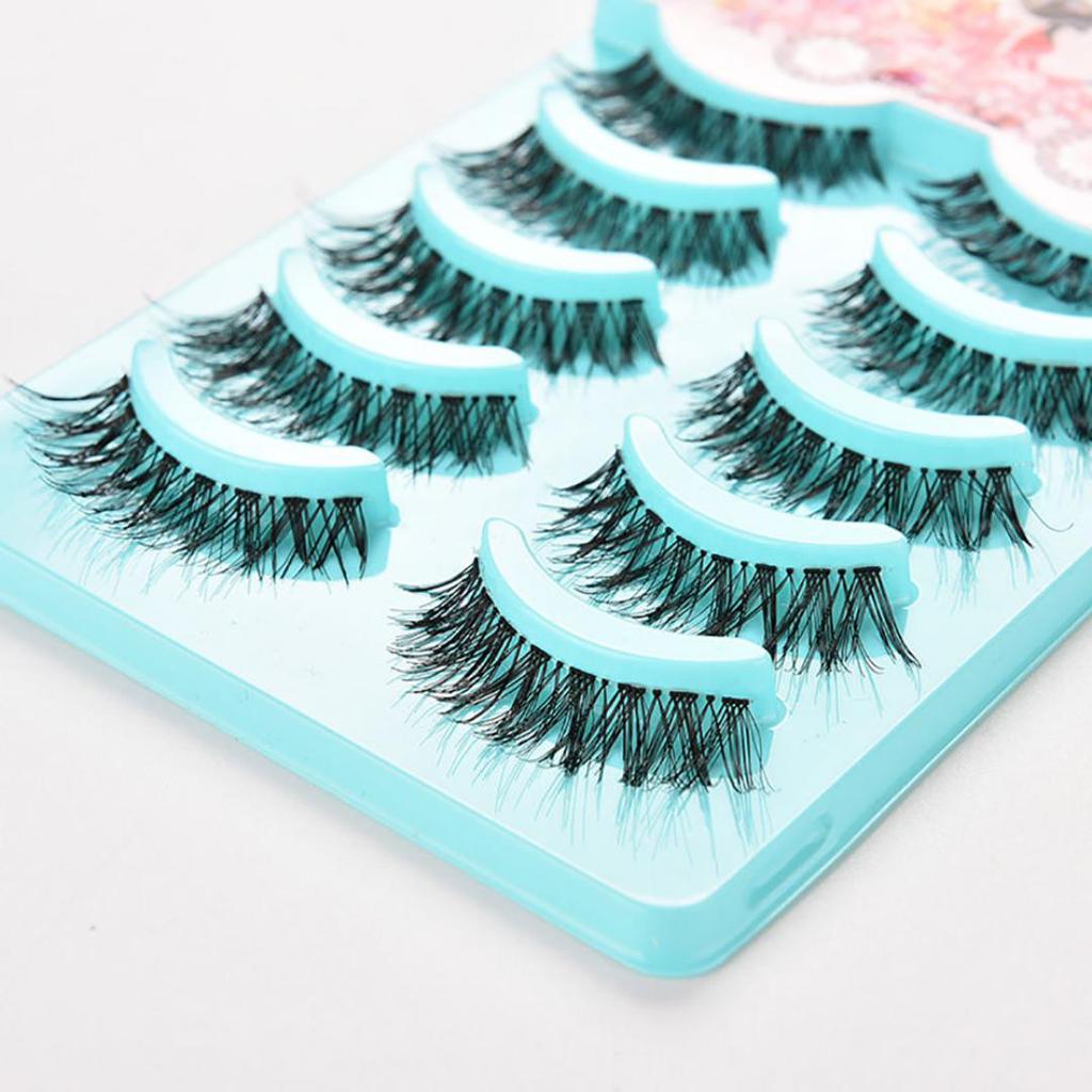 New 5 Pairs Makeup Handmade Long Thick Cross False Eyelashes Eye Lashes Extensions