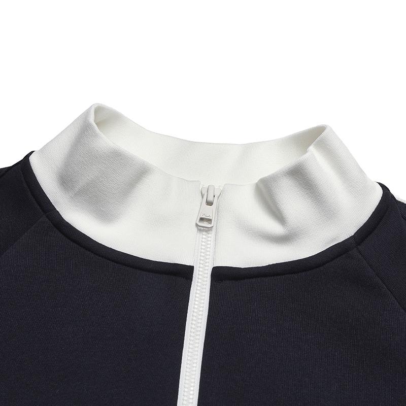 Fila Heritage Casual Fashion Sweet Cool Style Flexible Stiff Elastic Long Sleeve Short Loose Knit Top Women Tops Legendary-Blue F11W548503FNV