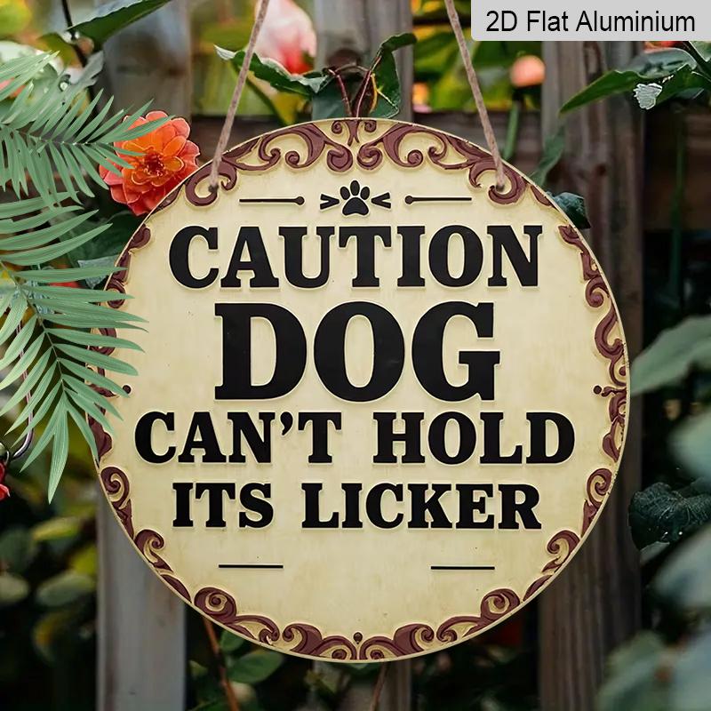 

2D Flat Aluminum 7.87 Inch X 7.87 Inch Pet-Friendly Warning Sign. A Great Gift for Dog Lovers. Suitable for Gardens, Living Rooms, Kitchens, Bars 1pc