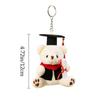 12cm Glasses Bear Doctor Bear Plush Toy Cartoon Bag Hanging Pendants Graduation Gift  Graduation