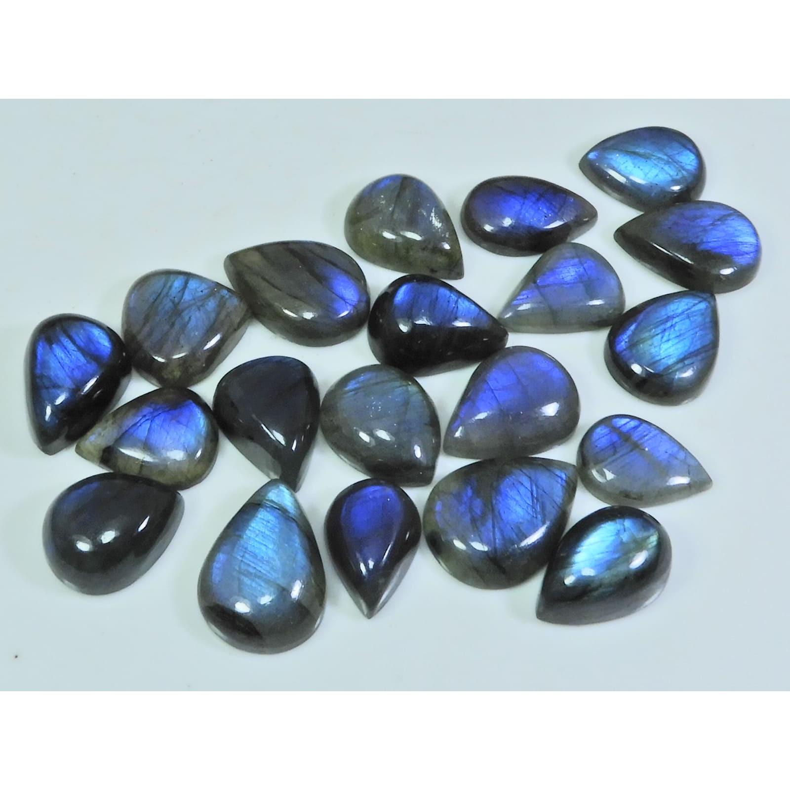 

10X14-13X18MM Natural Blue Labradorite Pear Cabochon Gemstone 20Pcs Lot SY-306