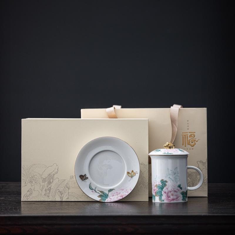 High-end Merchandise Linglong Office Cup Ceramic Cup Graduation Season Opening Ceremony Business Enterprise Senior Gift Set