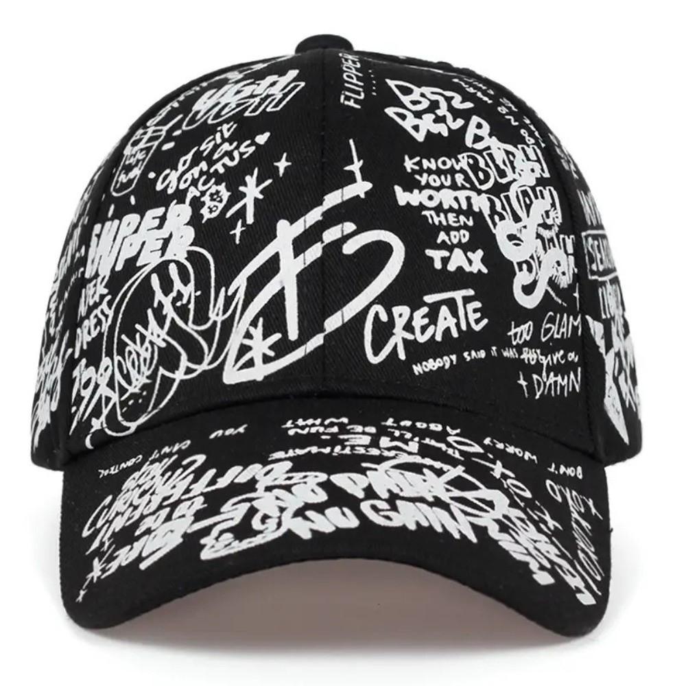 Quick Dry Baseball Caps UV Protection Letter Geometry Printing Sunscreen Hat Colorful Graffiti Print Hip Hop Sun Hat Outdoor