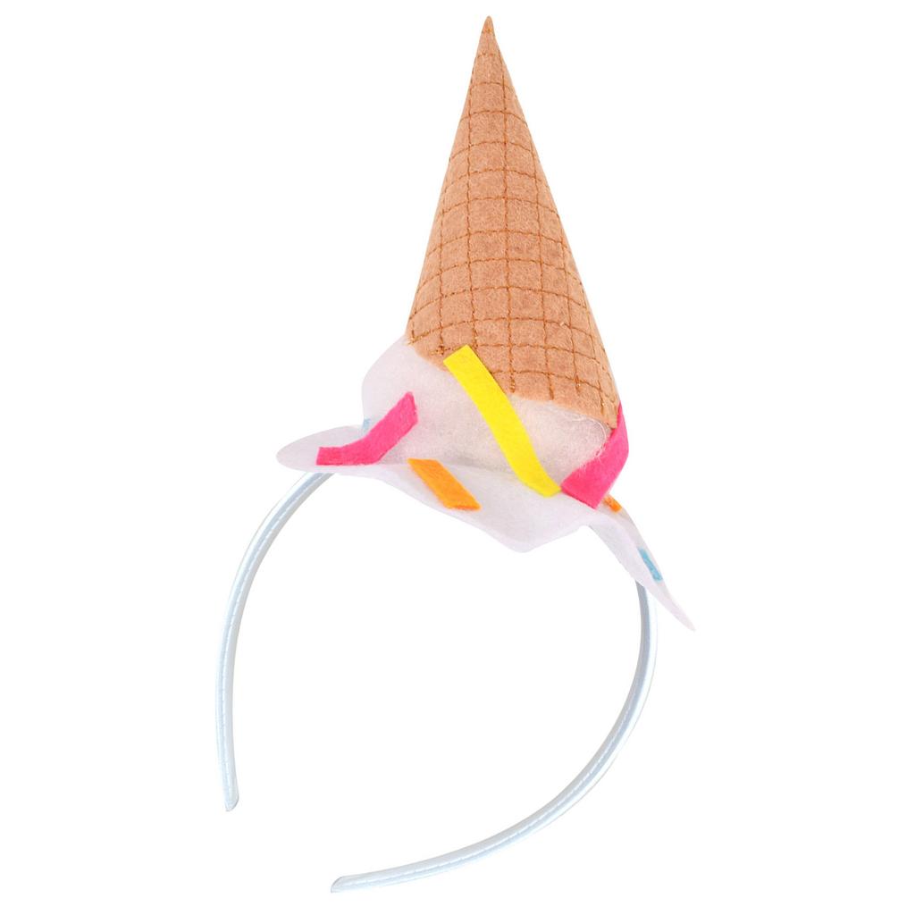 Fashionable Ice Cream Cone Headband With Pearl Cottin Filling For Costume Parties And Festive Event