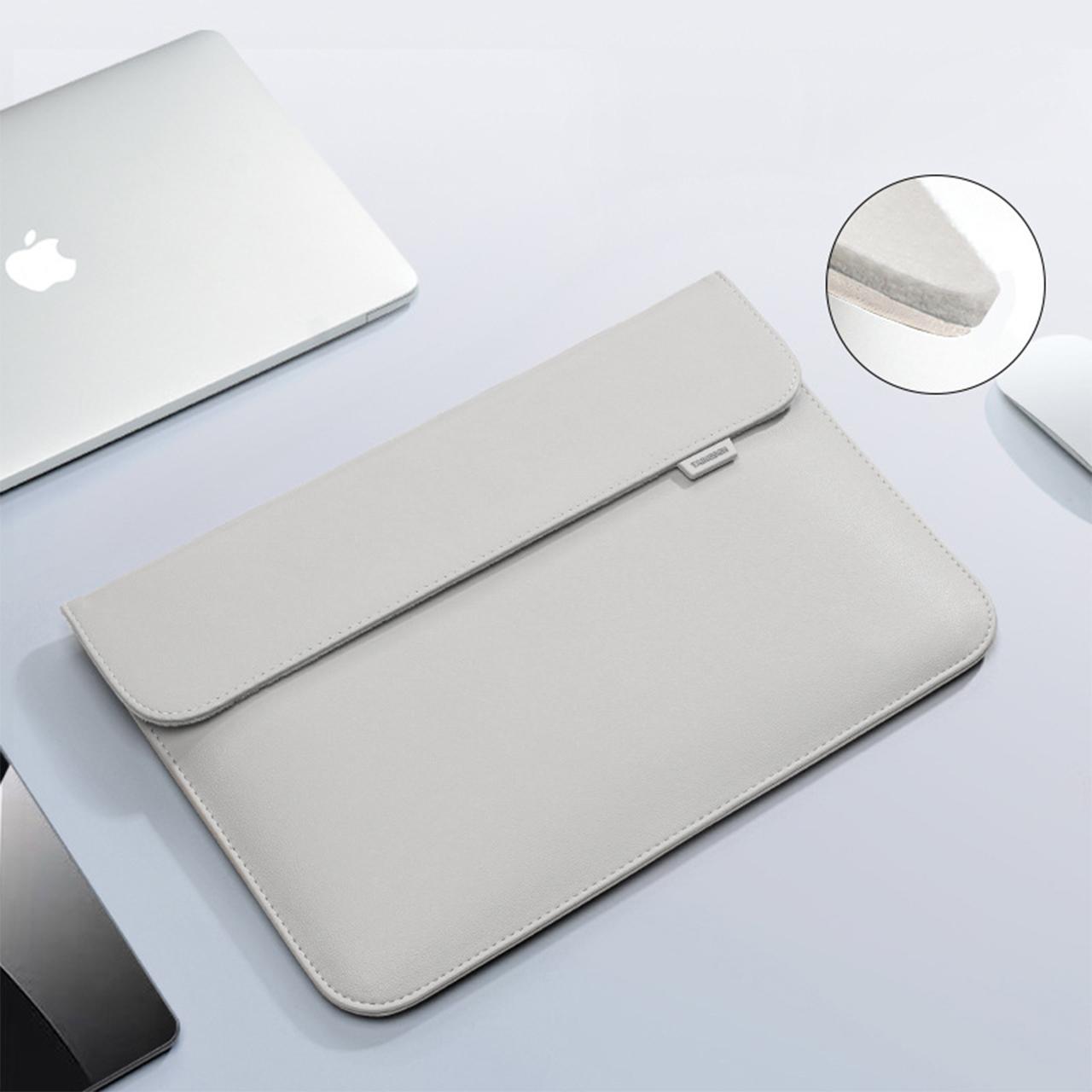 Sacoche Housse Étui en Cuir PU Pour Ordinateur Portable Macbook Air Pro 16 13 Housse Pour Ordinateur Portable Xiaomi Huawei Dell HP ASUS 14 15.4 15.6 pouces For 13.6-14.2 Inch