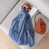 Frühling Herbst Vintage Anzug Frauen Jeans Jacke Casual Tops Lose Kurze Denim Blazer Outwear Weibliche Cowboy Basic Mantel