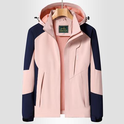 Spring and Autumn Outdoor Sports Windproof and Waterproof Removable Single Jacket Hooded Jacket for Women