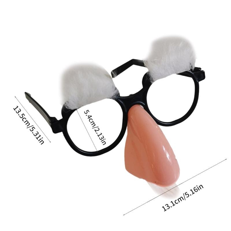 Vtipné brýle pro starce Předstírané brýle Novinka Klaunské brýle s nosem a obočím Narozeniny Halloween Cosplay Party Dárky