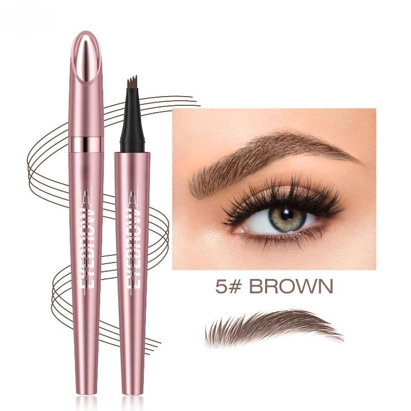 Four-pronged Liquid Eyebrow Pencil Four-tip Forked Liquid Eyebrow Pencil  Four-prong Waterproof  Sweat-proof and Less Likely To Smudge Eyebrow Pencil