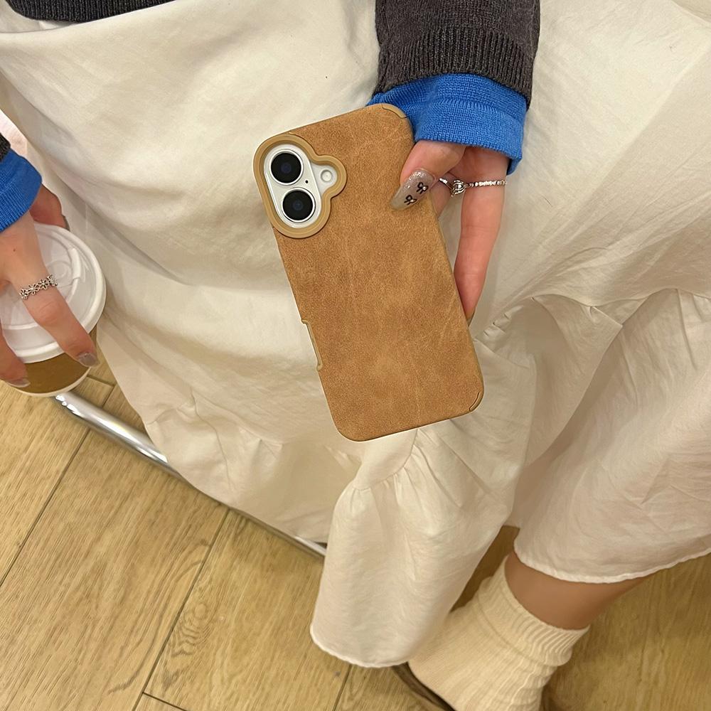 Suede Phone Case for iPhone 16 15 13 14 for 13 12 14 16 Pro 15 14 16 Pro Max  Luxury Brown Suede Leather Case