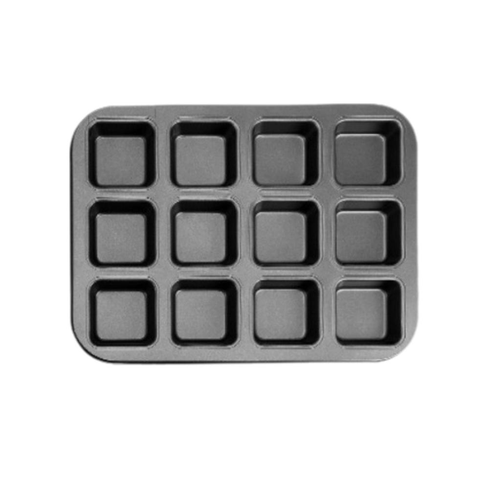 Corrosion-Resistant Mini Loaf Pan Square Shape Muffin Baking Pan Muffin Cupcake Pan DIY Cookie Grey 1