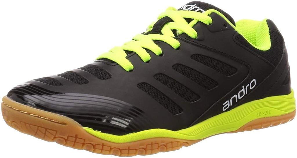 Table Tennis Wide Cross Black x Neon cm [Andro] Shoes, Type, Step, 352208, Yellow, 24.5