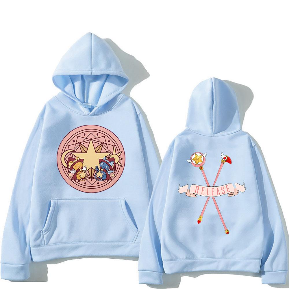 Cardcaptor Sakura-serien Magisk cirkel Släpp Huvtröjor Långärmad Dam/Herr Tecknad Sweatshirts Vinter Vardaglig Bekväm Pullovers med huva