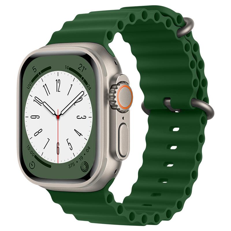 Bracelet océan pour Apple watch Ultra, en silicone, 49mm 44mm 45mm 40mm 41mm 42mm 38mm, iWatch série 7 6 5 4 3 2 1 se 8 Ultra 9