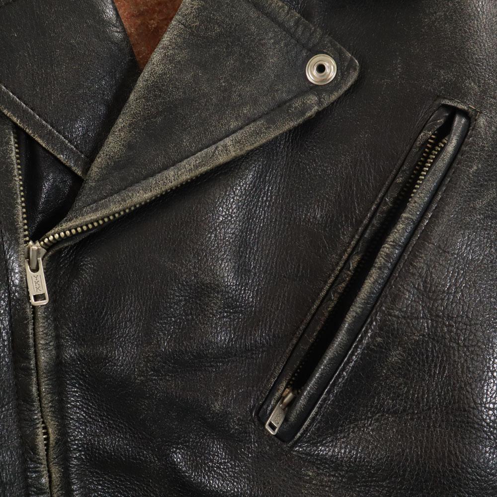 Million DOG 60s 70s vintage Double riders jacket black leather jacket Men's Used