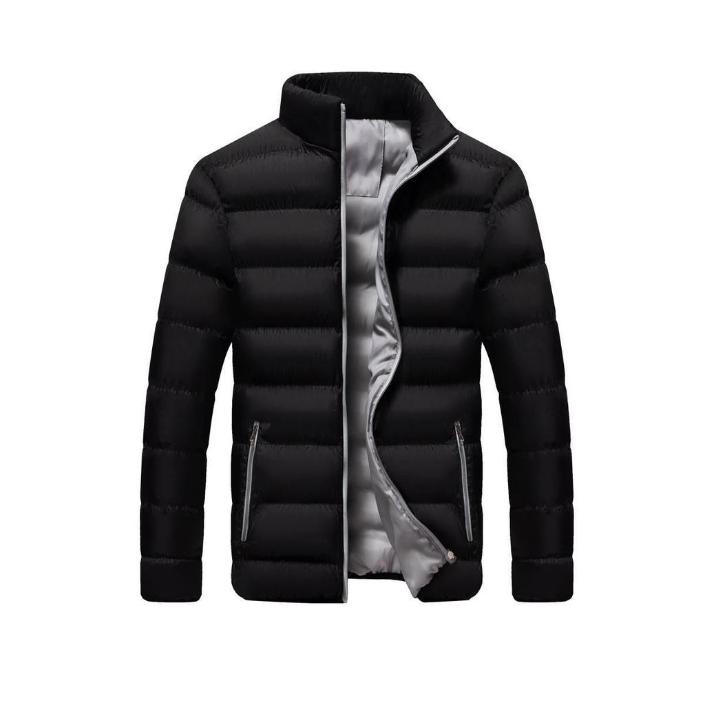 Autumn and Winter Thick Mens Sports Cotton Jacket Stand Collar Cardigan Outdoor Cotton Jacket Casual Jacket Warm Cotton Clothing