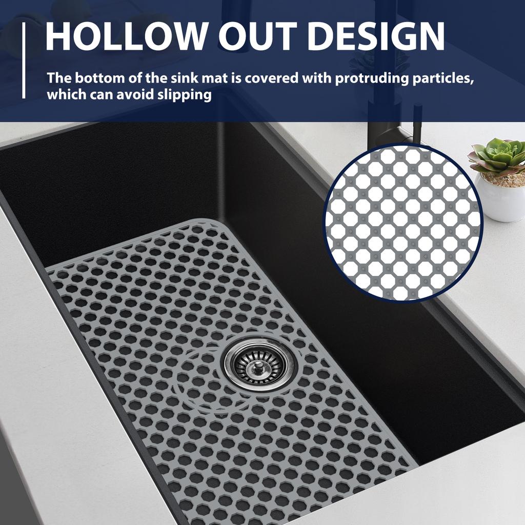 Sink Protectors for Kitchen Sink, Silicone Dish Rack Kitchen Sink Mat Protect Sink from Stains, Damage, Scratches, Sink Mat