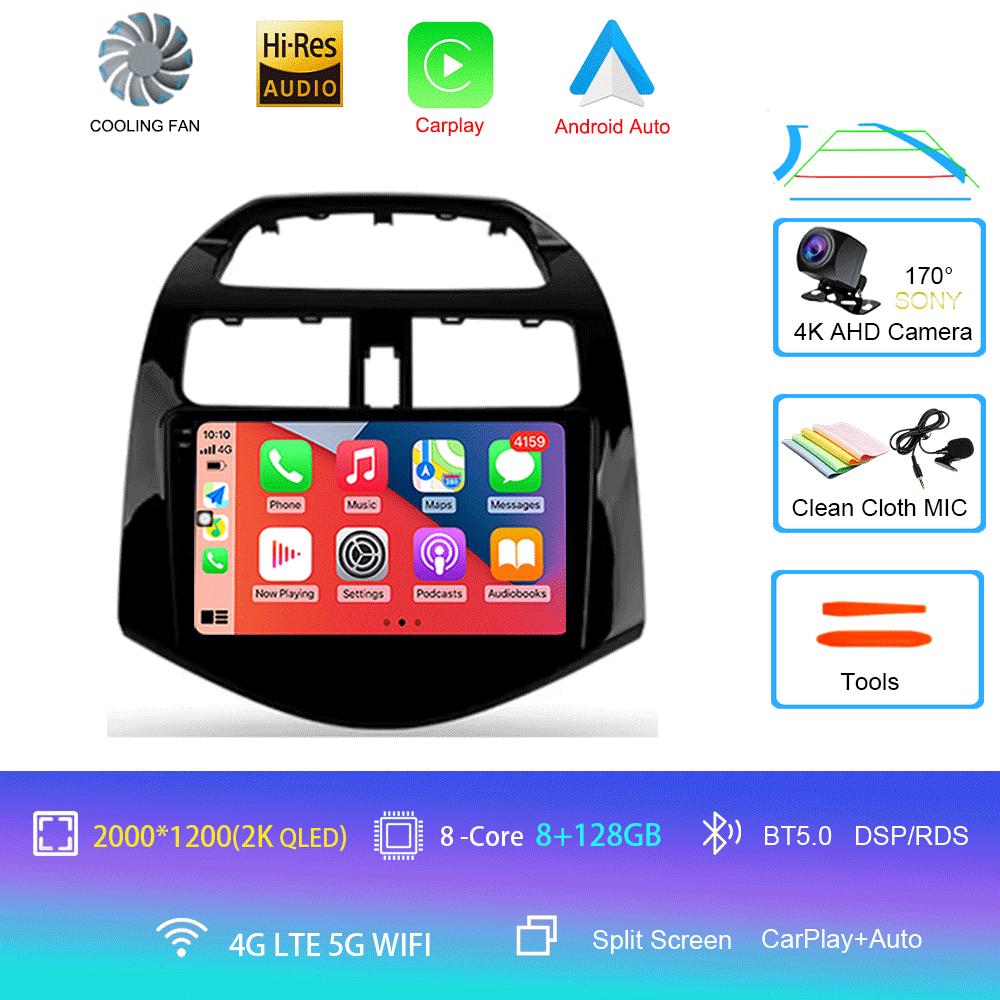 Car Radio Android 14 Carplay Auto Multimedia Player for Chevrolet Spark Beat Matiz Creative 2009 - 2016 E53 X5 M5 2din Stereo