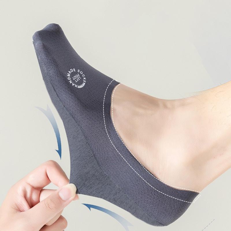 Men's Invisible Low Cut Cotton Socks Casual Breathable Silicone Non-slip Comfortable Bottom Mesh Socks