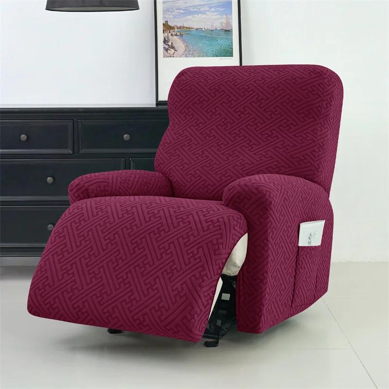 

1/2/3-местный жаккардовый чехол на диван-реклайнер, эластичный чехол для кресла для отдыха, эластичный чехол для откидного дивана, чехол для кресла-реклайнера 1 Seat