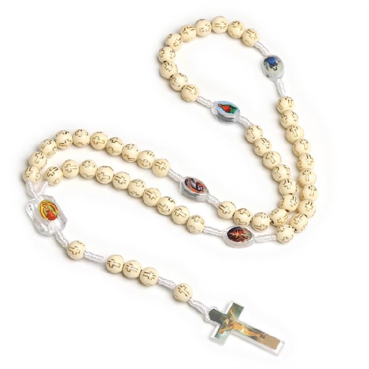 Catholic Cross Rosary Necklace Cross Pendant Beaded Necklace Religious Jewelry