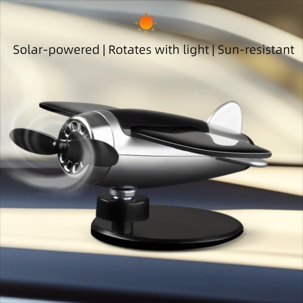 360° Rotary Car Center Console Decorations Solar Powered Aircraft Ornaments Car Enthusiast