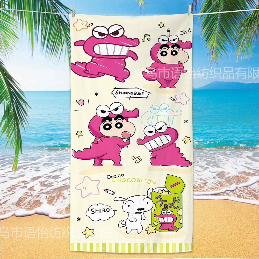 Extra Large Kids Quick Dry Bath Towel Cartoon Character Digital Print Double Sided Flannel Microfiber Beach Towel