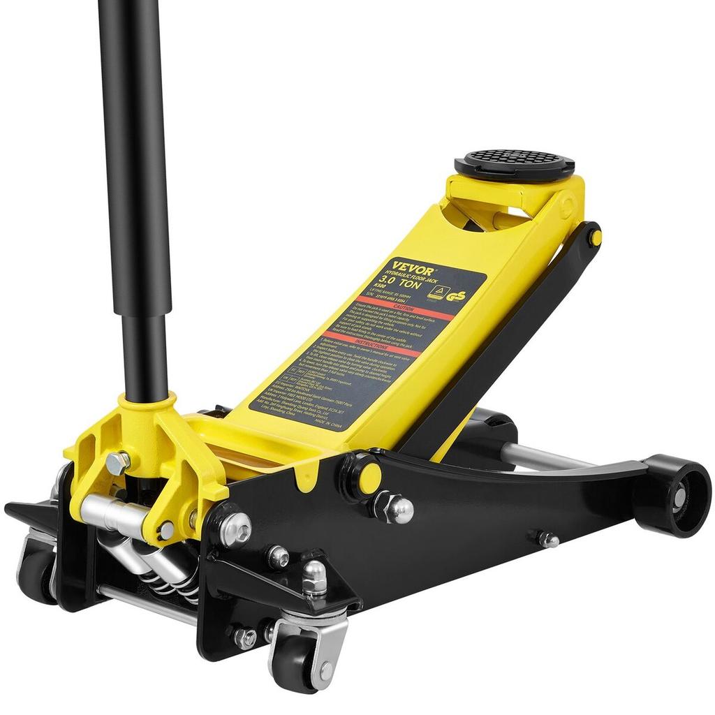 Low Profile Floor Jack 3 Ton Heavy Duty Steel Dual Piston Rapid Pump