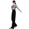 Comfortable Pear Shape Body Black Jeans Women Skinny Small People High Waist Straight Wide Leg Long Trousers Jeans for Women Long Denim Pants