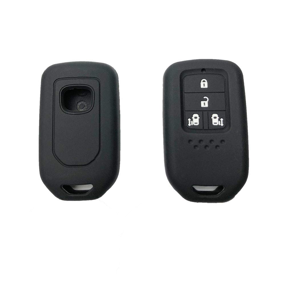 ZIAN Silikon Schlüsselhülle für Honda 4 Tasten Doppelseitig Schiebe ODYSSEY RC1 Step Wagon Schlüsselhülle (Schwarz)
