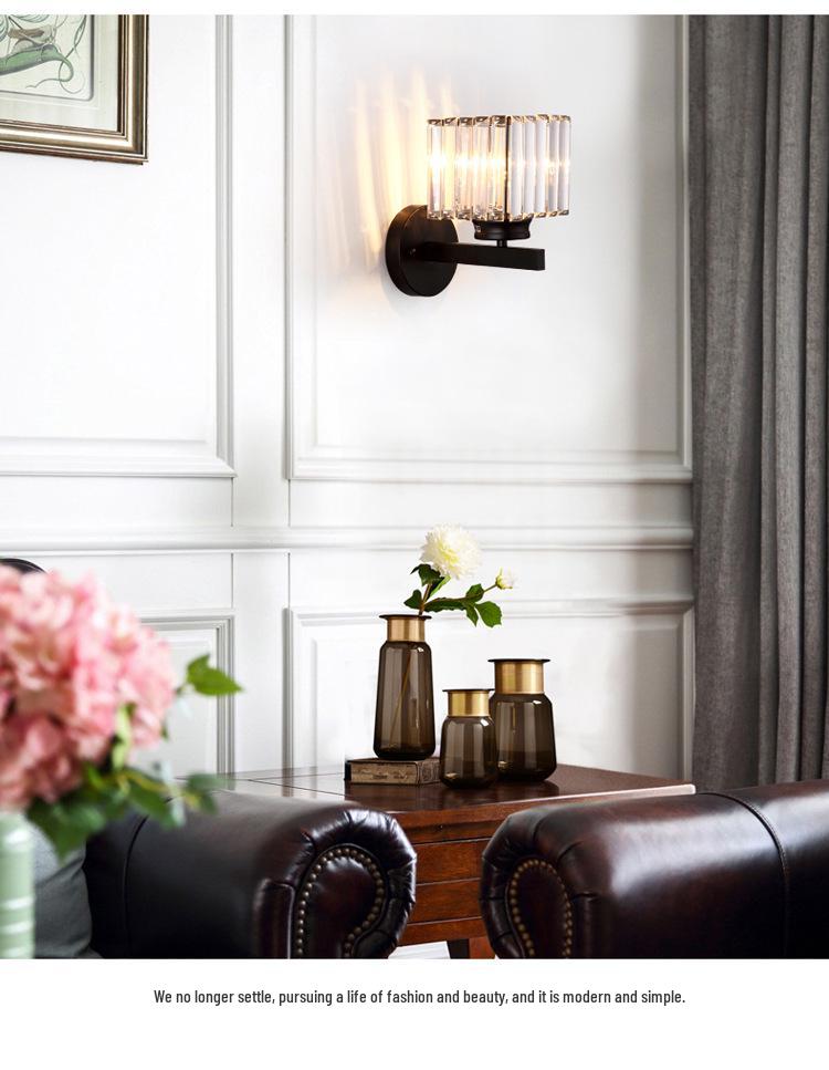 Modern American Crystal Wall Lamp - Bedside, Living Room, Hallway Decorative Light Fixture