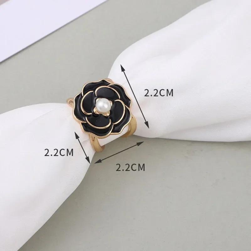 

Модная женская шаль 3 размера, кольцо-зажим для шарфов, застежка-камелия, шелковый шарф с жемчугом, пряжка, брошь, свадебные украшения, классический подарок 2.2cm чёрный