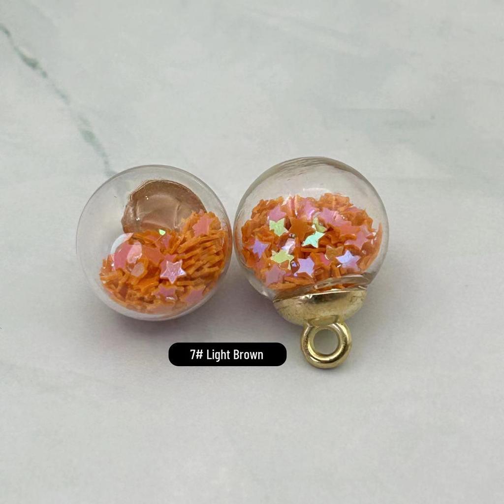 Glass Round Ball Star Sequin Pendant Earrings & Keychain Accessories