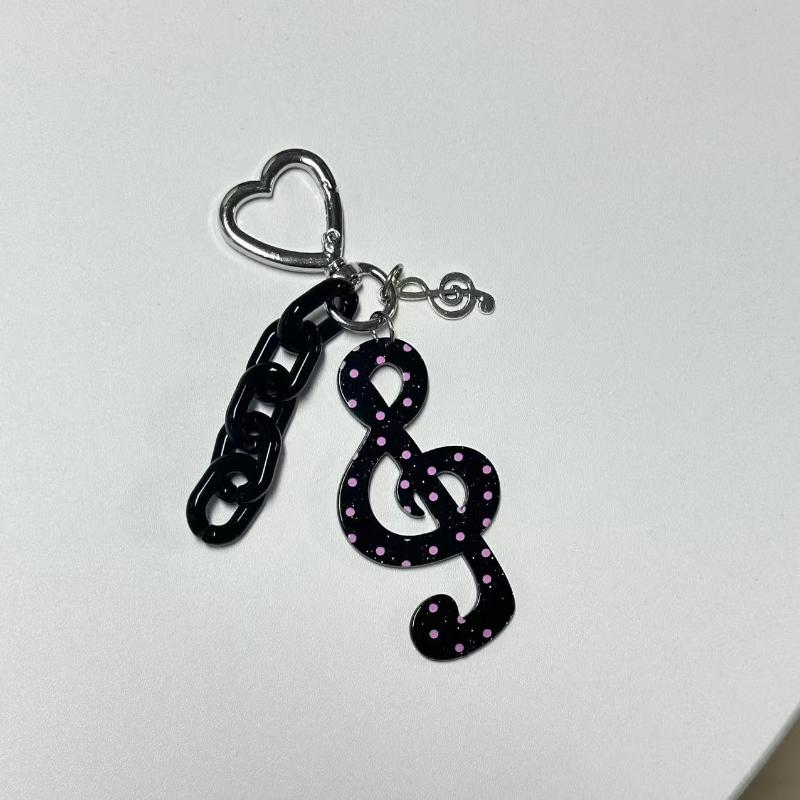 Creative Musical Note Keychain Cute Vintage Keyring For Girls Bag Pendant Decoration Key Holder Gifts