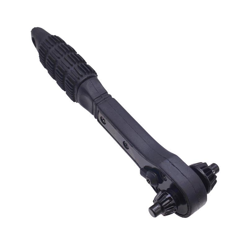 Dual-Purpose Black Ratchet Drill Chuck Key & Wrench (12.7mm & 17.5mm)